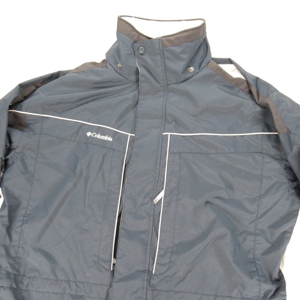 Columbia Jacket Mens XL Blue Interchange Wind Rain Outdoor Hiking 3in1 SHELL